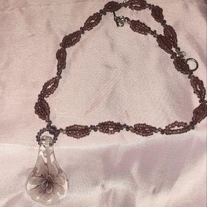 Glass light purple pendant, glass brown purple sds